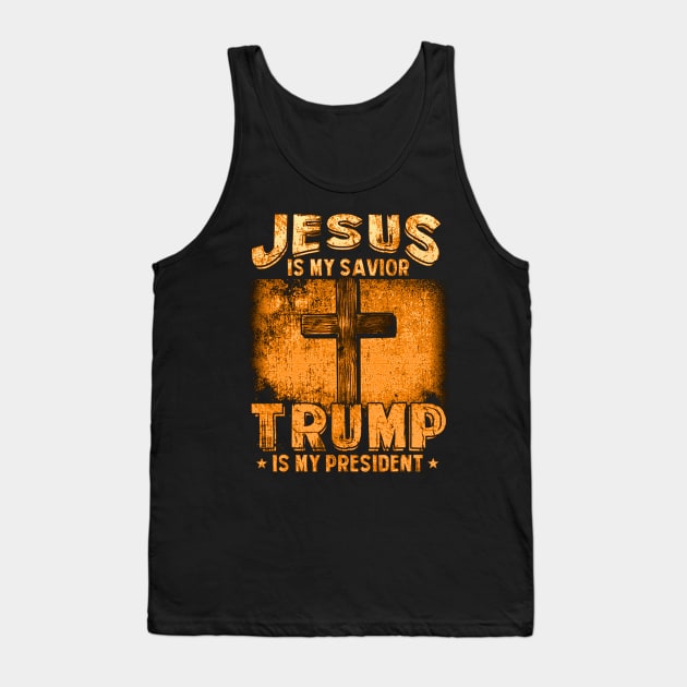Jesus Is My Savior Trump Is My President Squared 2020 Gifts Tank Top by dashawncannonuzf